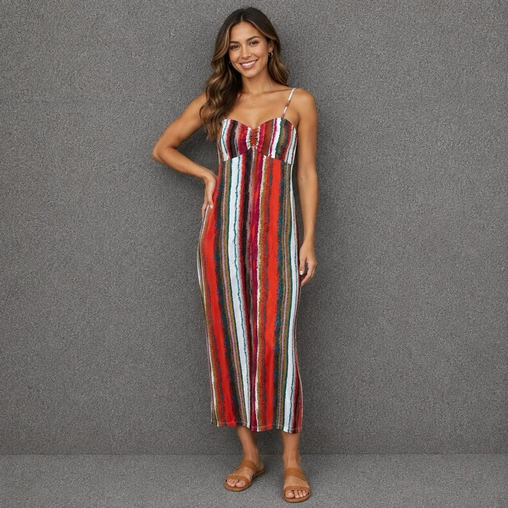 Capella Womens Large Multicolor Spaghetti Strap Juniors Casual Midi Dress